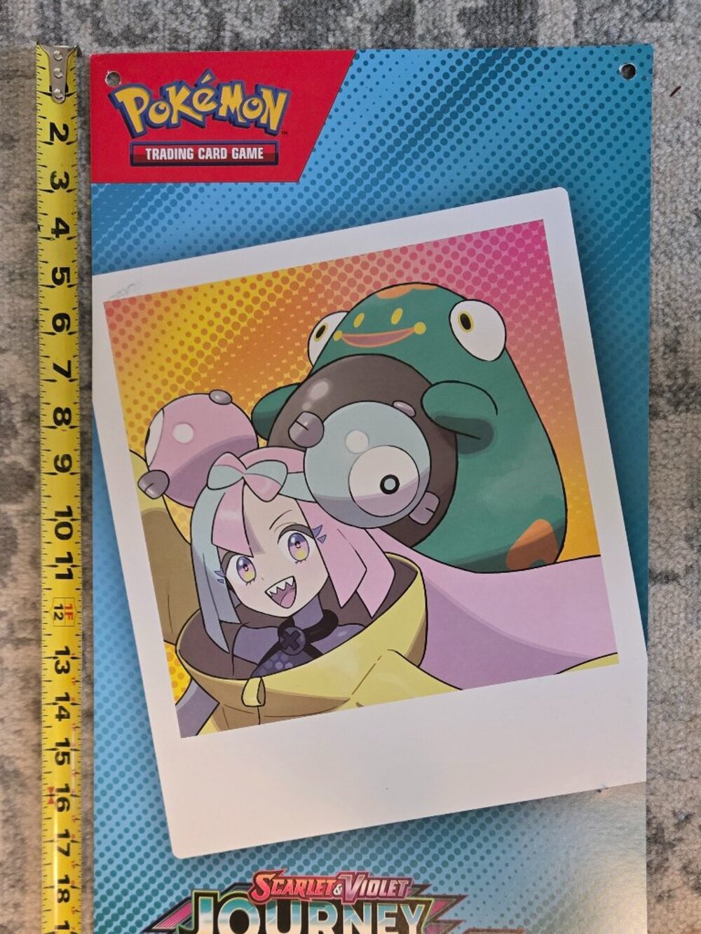 Pokemon Scarlet & Violet JOURNEY TOGETHER 2 sided Store Display Sign 22" x 12"